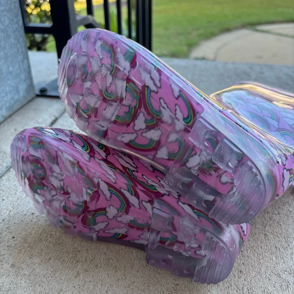 Capelli Girls Glitter Waterproof Rain Boots for Girls Sparkle Rainbow